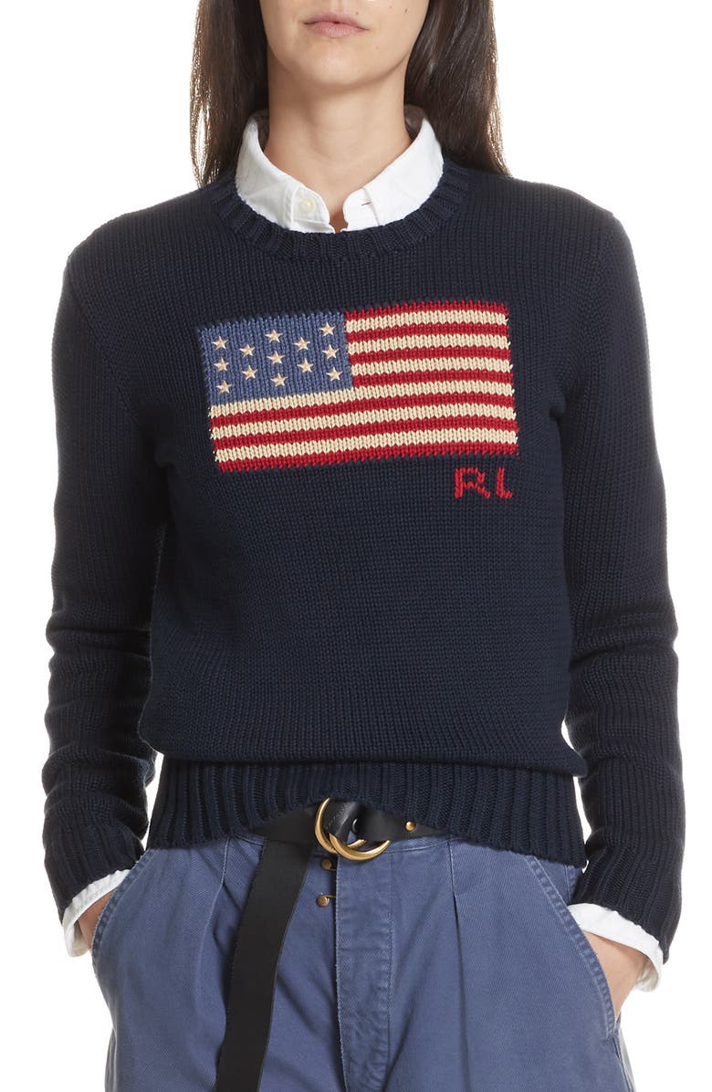 Polo Ralph Lauren Flag Sweater, Main, color, 