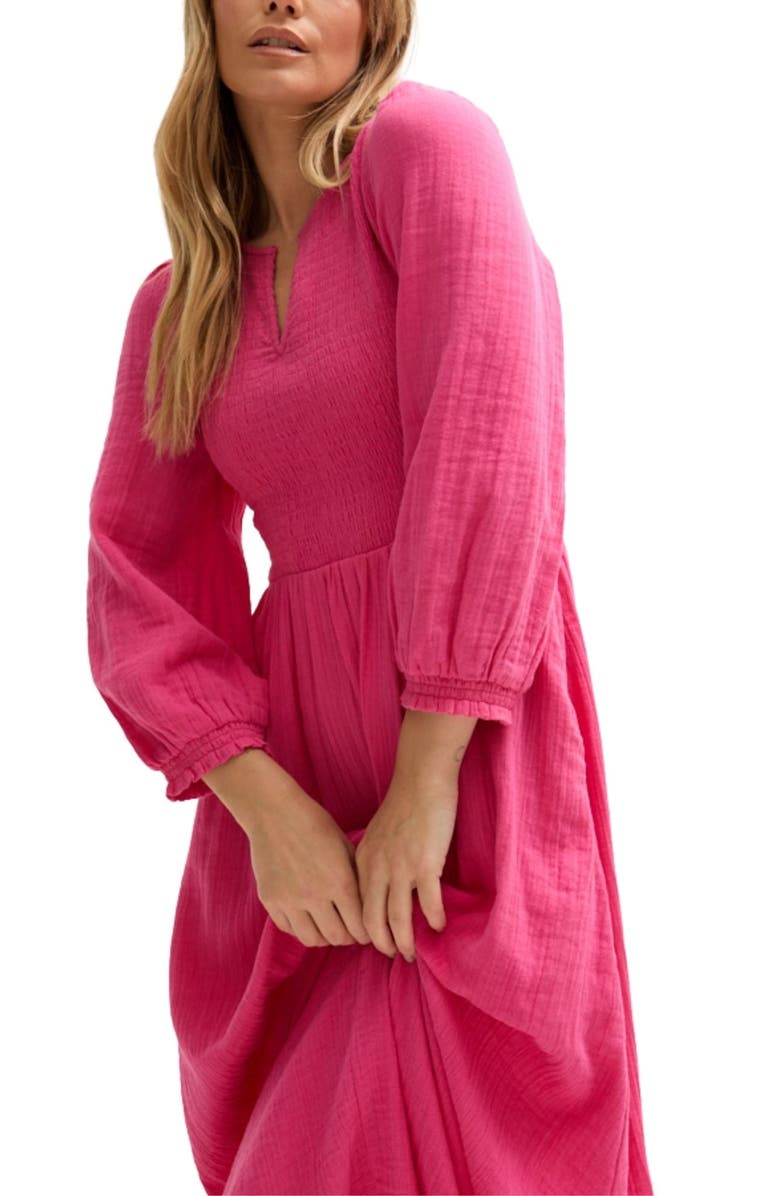 LILY AND LIONEL Paulina Shirred Bodice Maxi Dress, Alternate, color, Pink