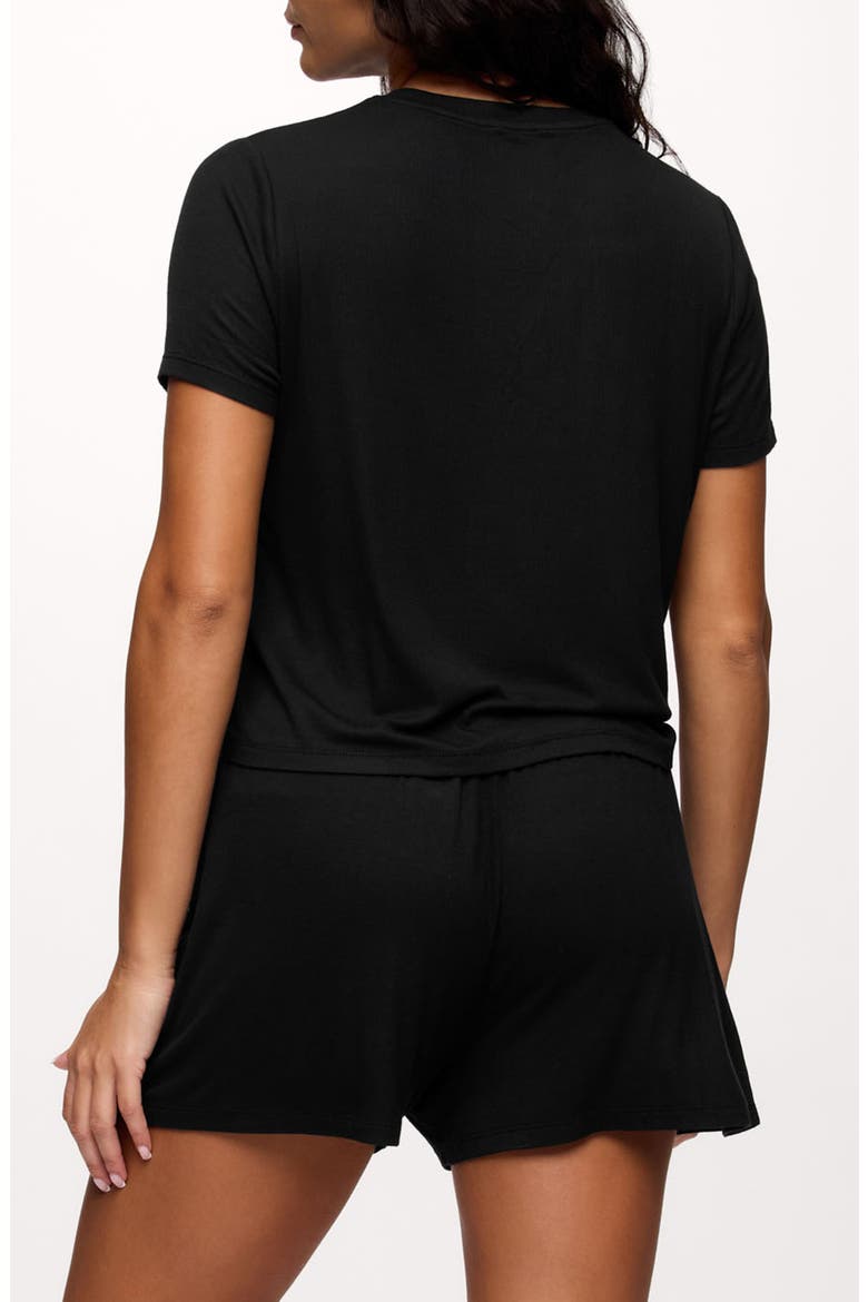 Rib Pajama Short Set, Alternate, color, BLACK