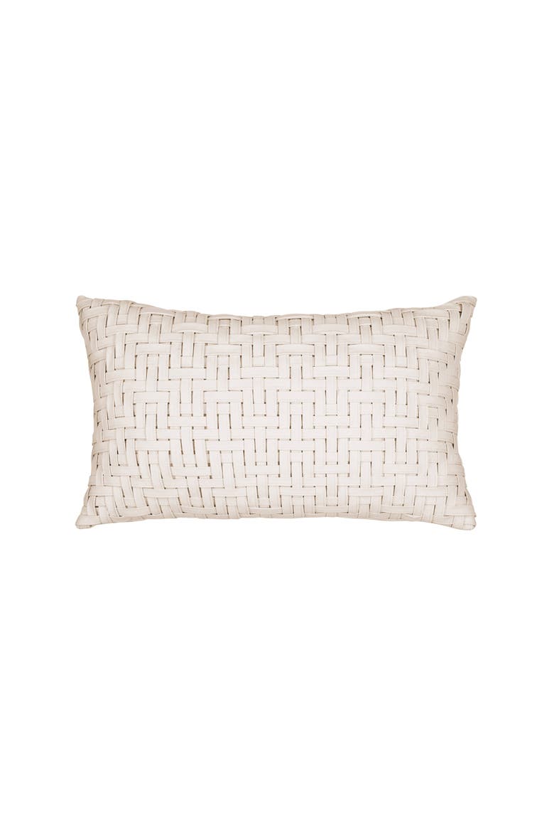 Weave Handwoven Dimensional Indoor & Outdoor Woven Accent Pillow & Insert, Main, color, Bisque