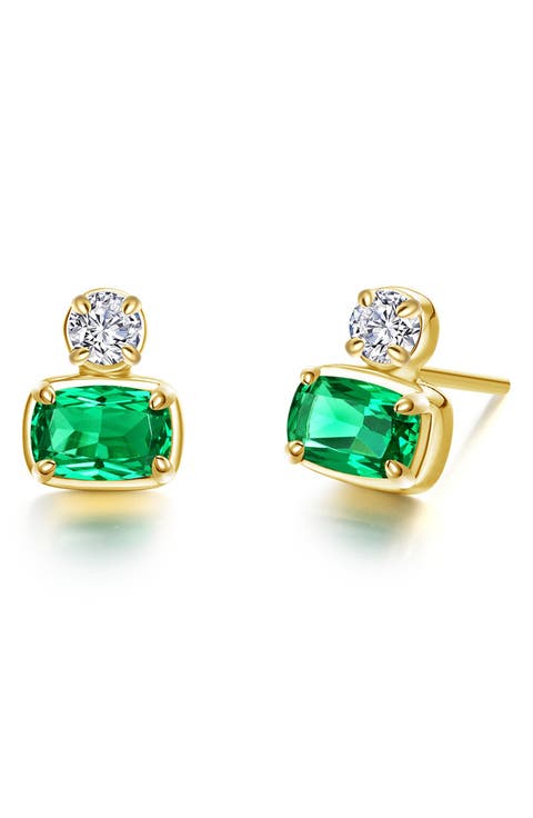 Regal Cushion Cut Simulated Diamond Stud Earrings