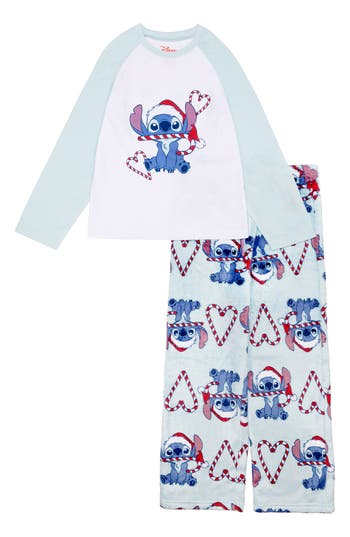 Ame Kids' X Disney® Stitch Holiday Butter Long Pajamas In Multi