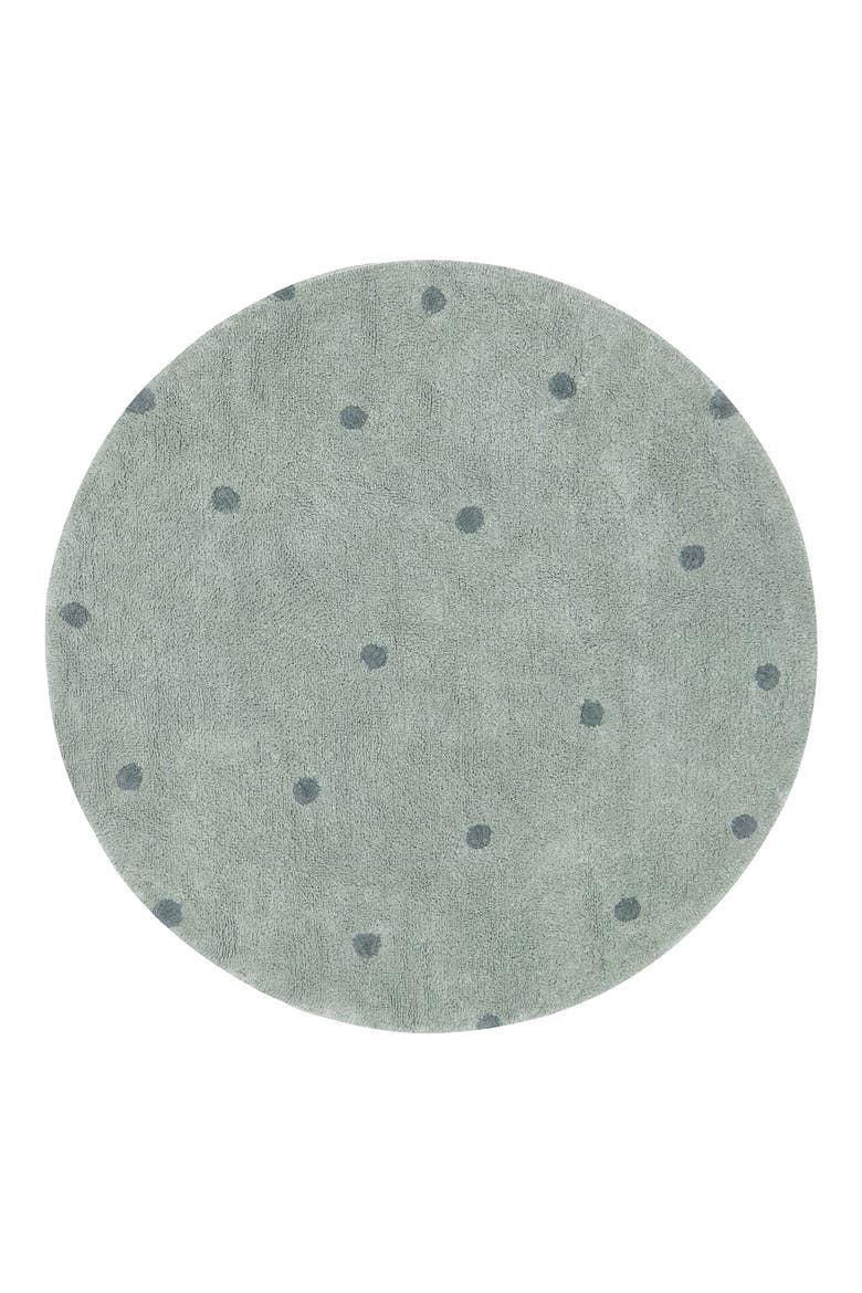 Kids' Wasahable Round Dot Play Rug, Main, color, BLUE SAGE VINTAGE BLUE