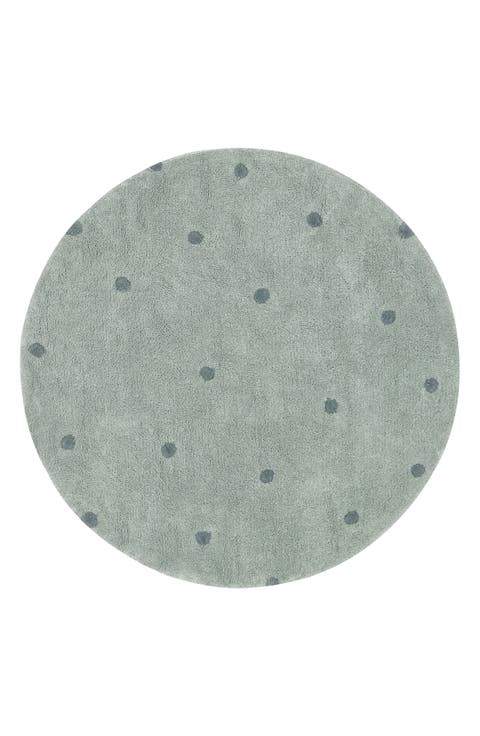 Kids' Wasahable Round Dot Play Rug