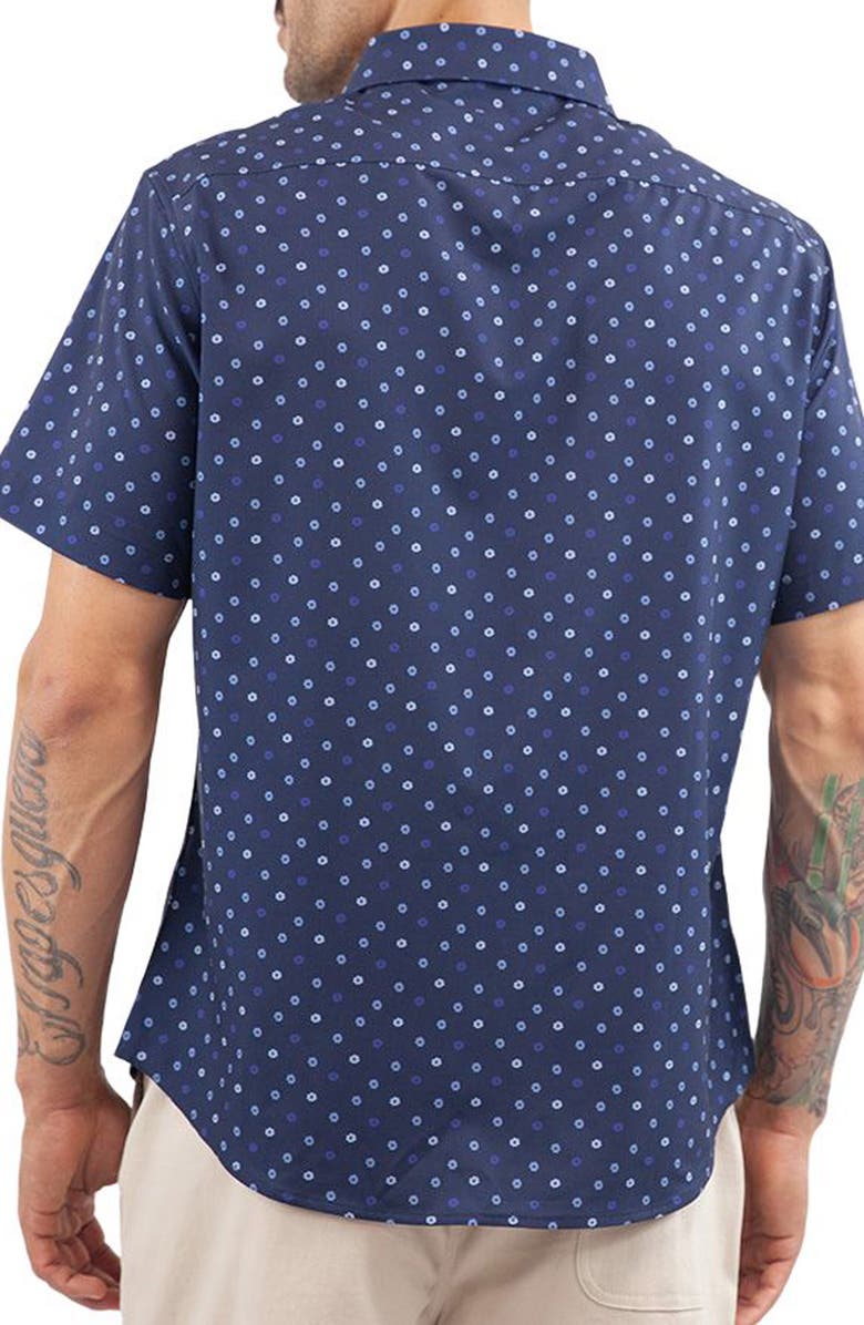 JACHS Classic Fit Short Sleeve Button-Up Tech Shirt, Alternate, color, 