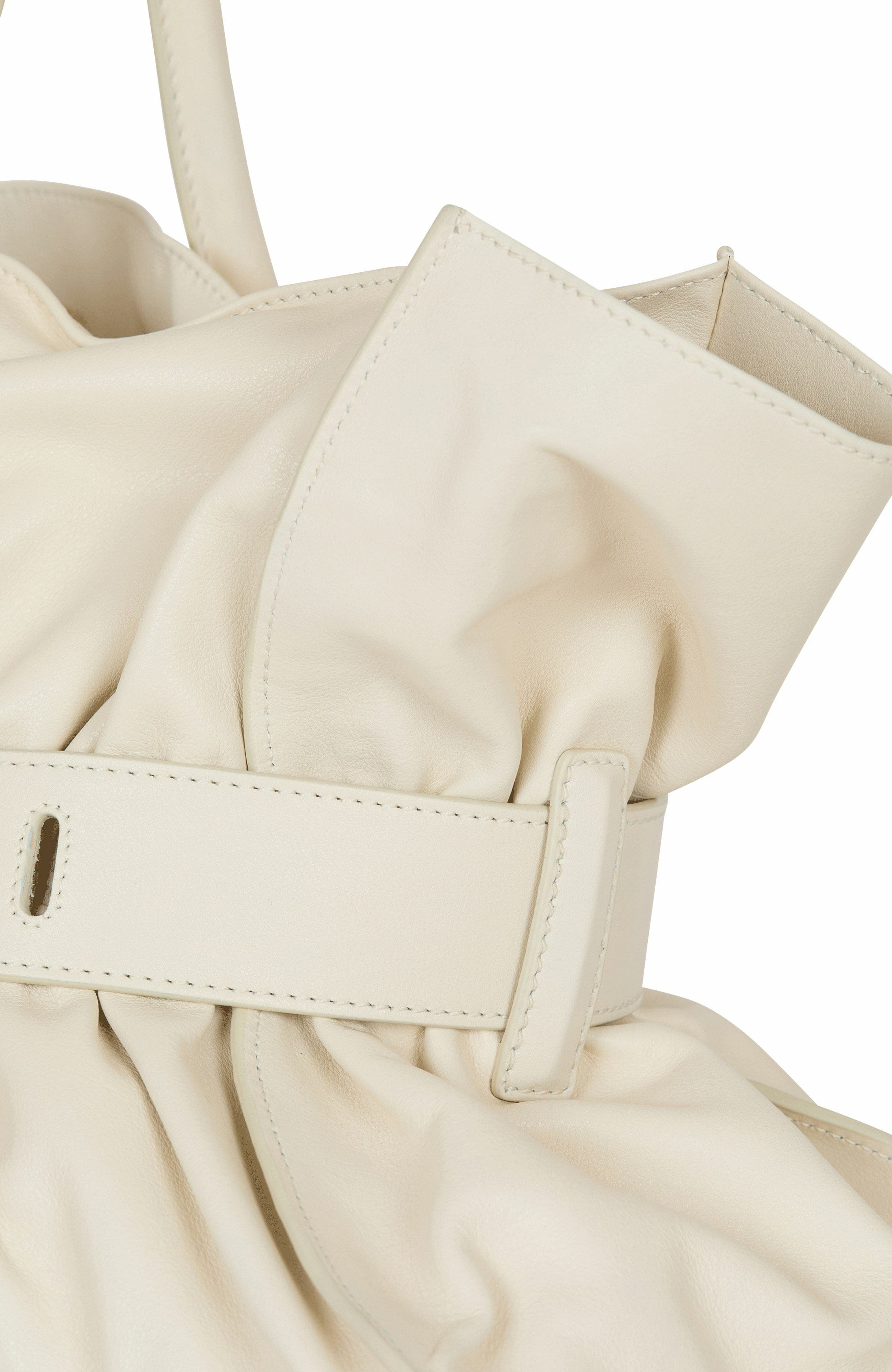 Balmain Large Calfskin Anthem Bag, Alternate, color, White