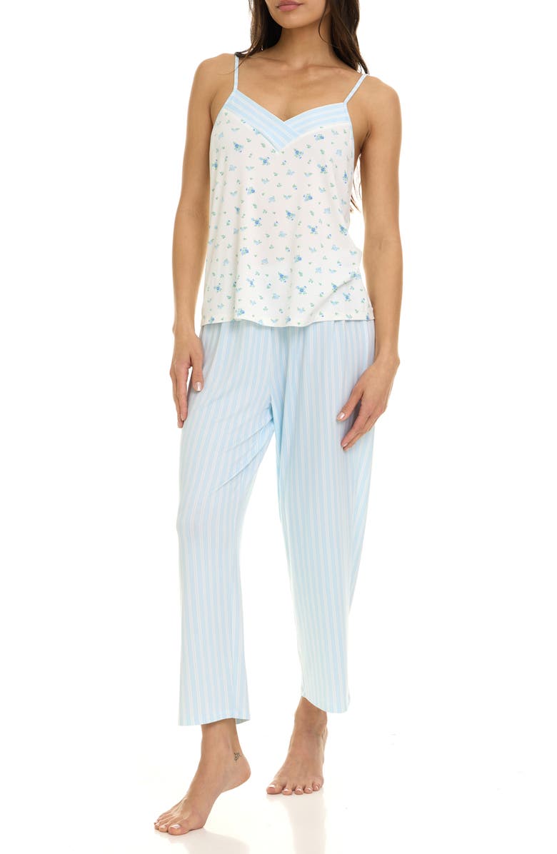Flora By Flora Nikrooz Amari Camisole, Shorts & Pants 3-Piece Pajamas, Alternate, color, Ivory