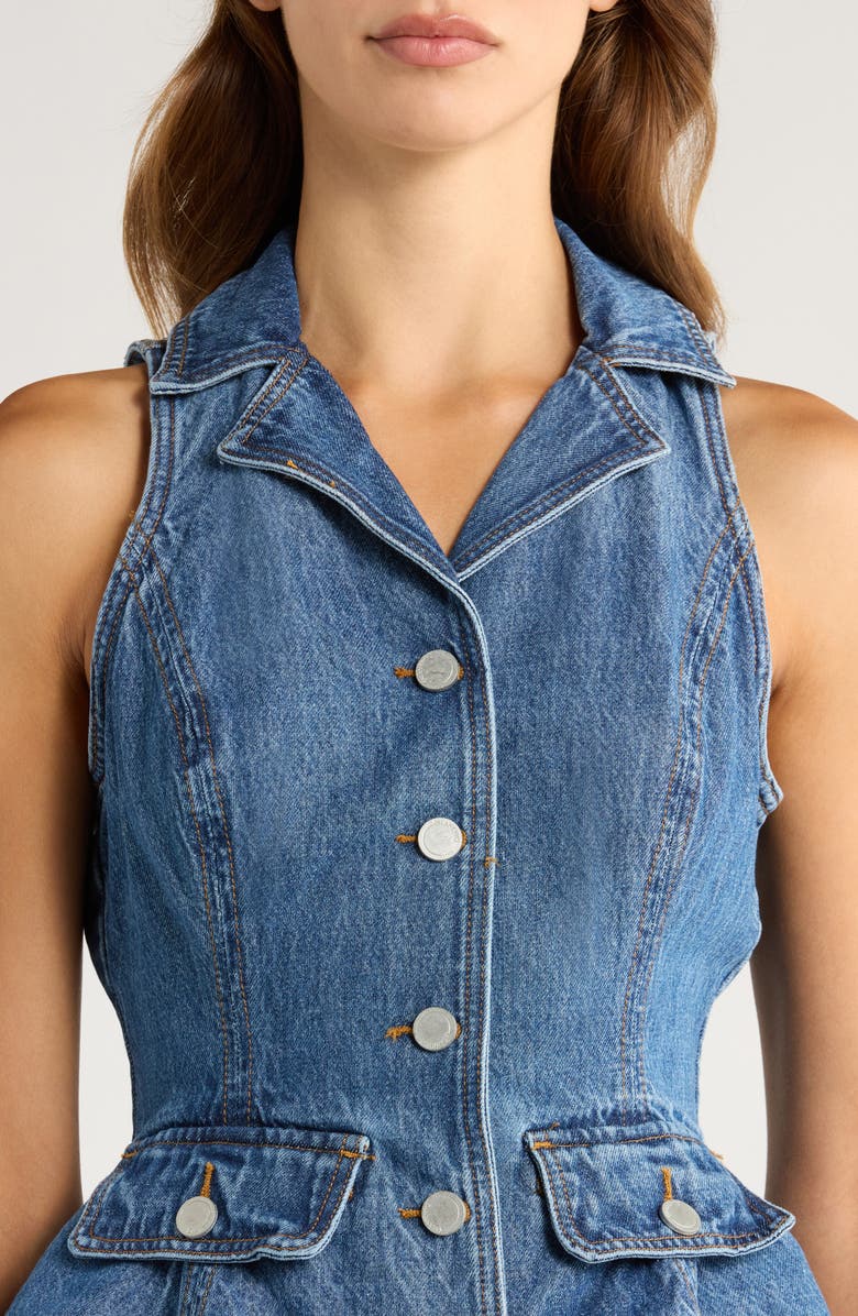 BLANKNYC Denim Peplum Vest, Alternate, color, Rain Or Shine
