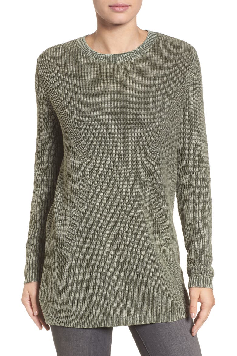 Tie Back Tunic Sweater, Main, color, OLIVE GROVE