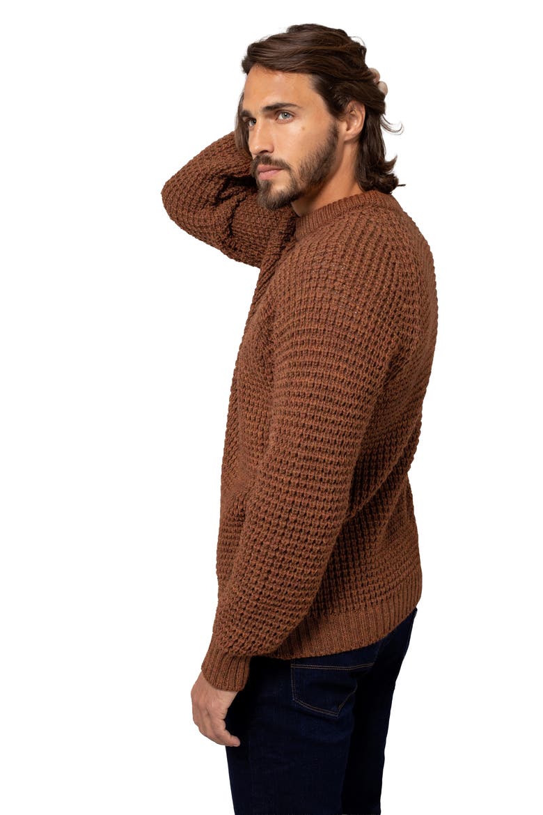 British Waffle Stitch Crew, Alternate, color, BURNT SIENNA