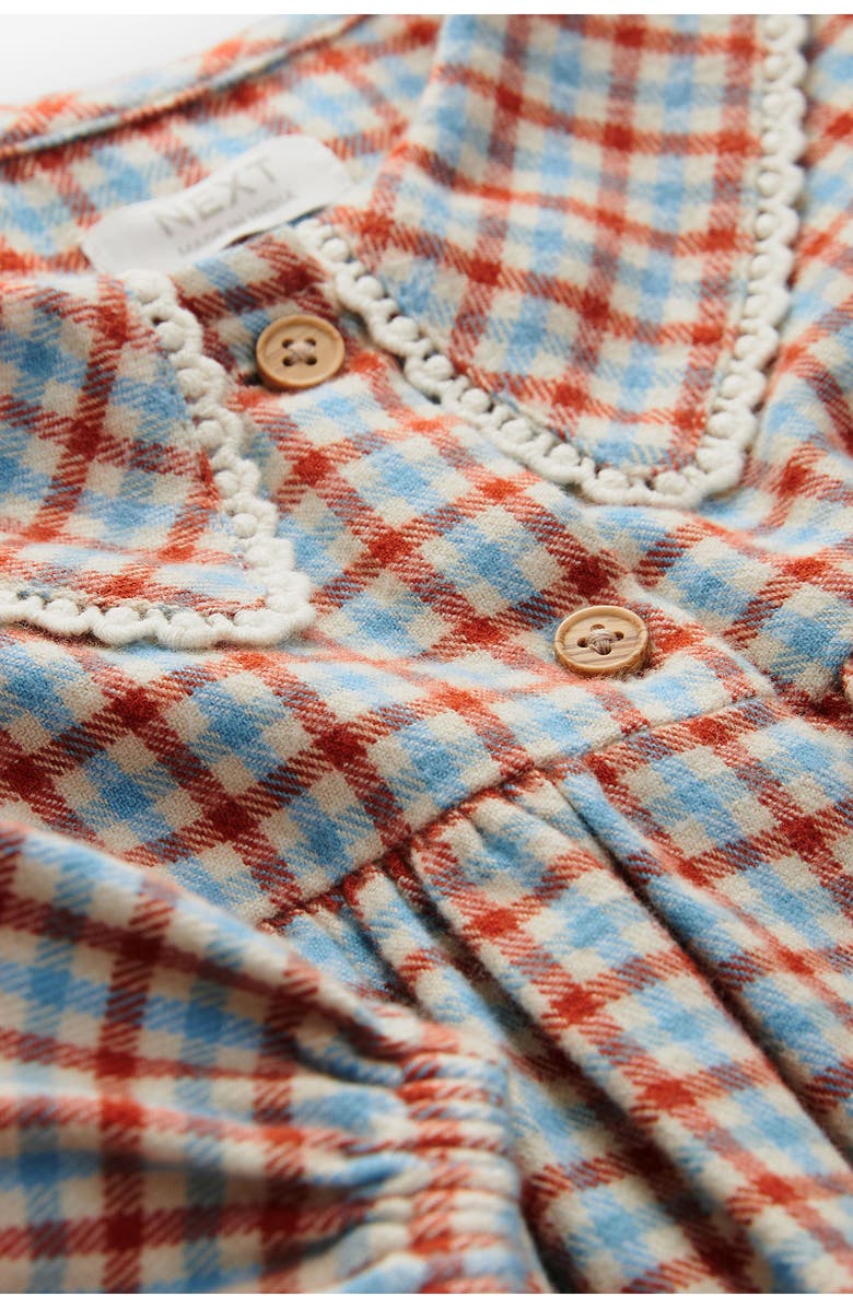 NEXT Kids' Gingham Long Sleeve Cotton Flannel Dress, Alternate, color,
