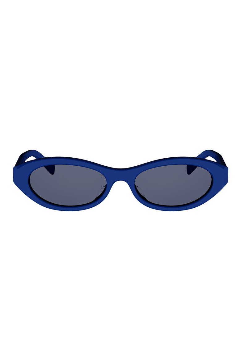 Triomphe Mini 54mm Oval Sunglasses, Main, color, SHINY BLUE / BLUE