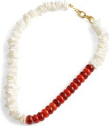 Madewell Semiprecious Puka Shell Beaded Choker Necklace