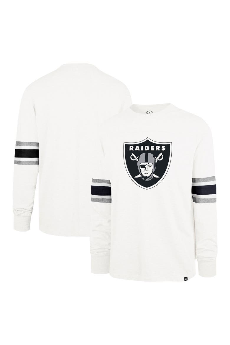 Men's '47 White Las Vegas Raiders Gridiron Premier Brex Long Sleeve T-Shirt, Main, color, White