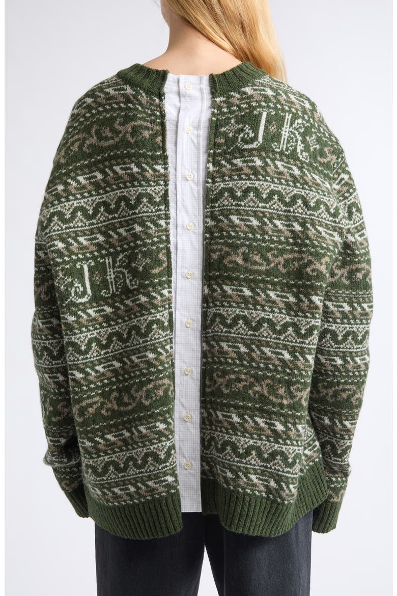 Kair Fair Isle Wool Sweater, Alternate, color, GREEN