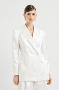 Brunello Cucinelli Satin blazer with monili