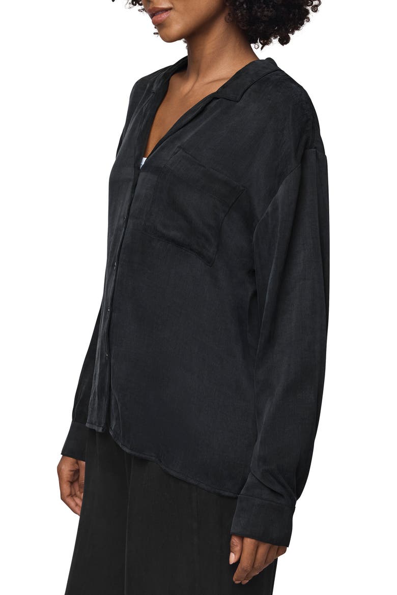 Serena Satin Shirt, Alternate, color, BLACK