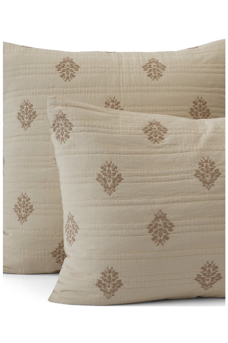 Embroidered Matelasse Pillow Sham, Main, color, Ivory Medallion Floral