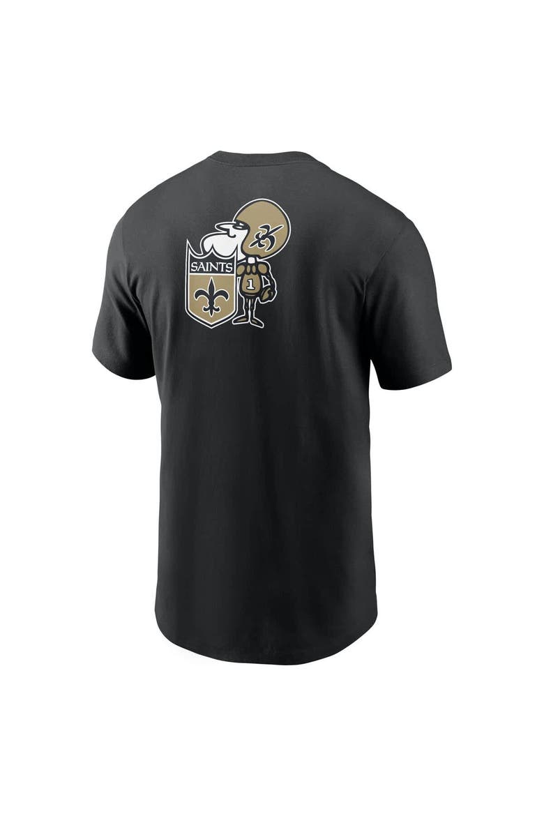 Men's Nike Black New Orleans Saints Rewind Front and Back Hit Essential T-Shirt, Alternate, color, Black