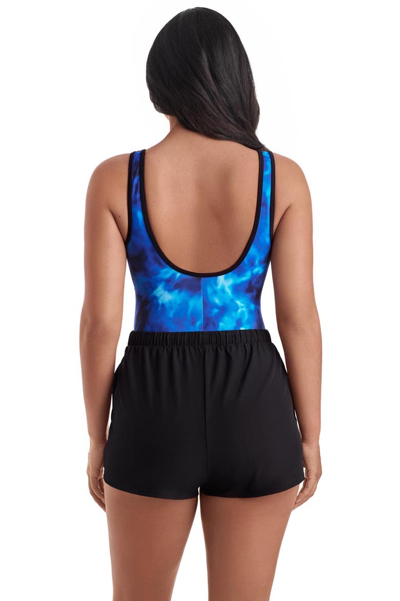 Binded Scoopneck Runaround Chlorine Resistant One-Piece Swimsuit, Alternate, color, Laguna Waters