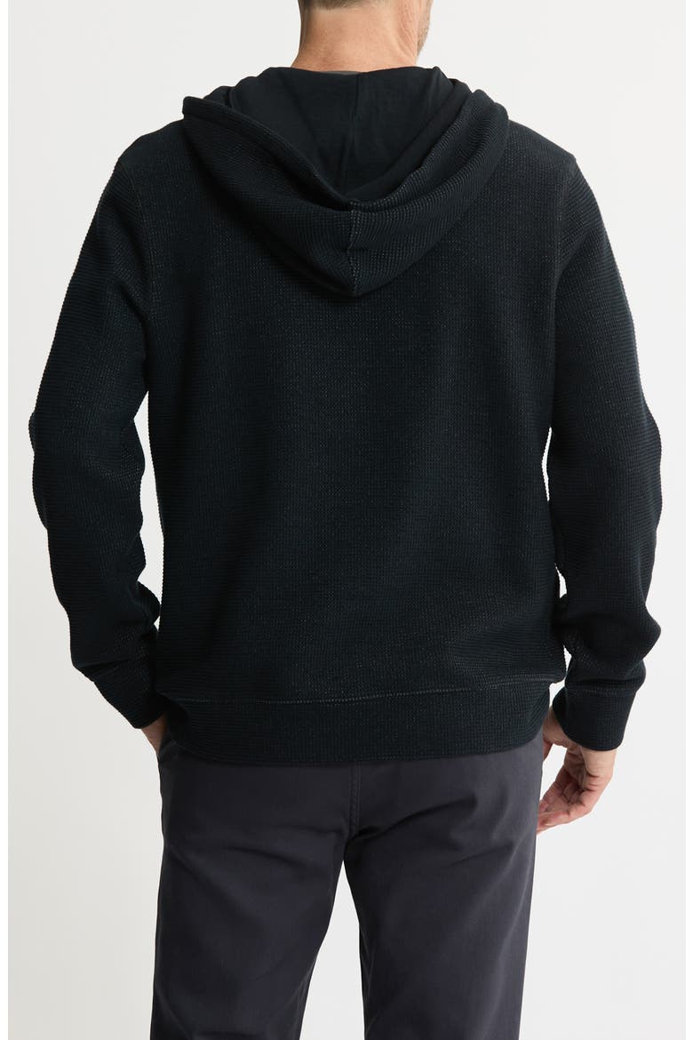 Textured Knit Hooded Pullover, Alternate, color, BLACK