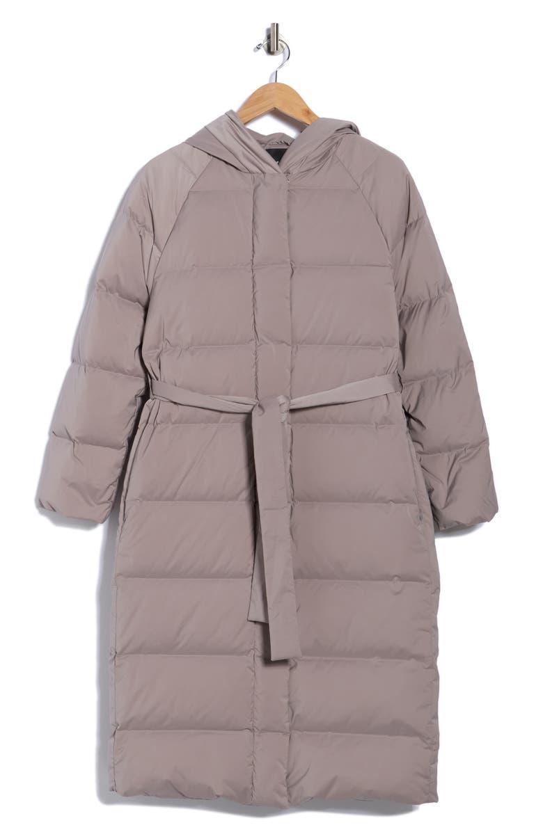 Theory True Hooded Down Coat, Alternate, color, Zinc