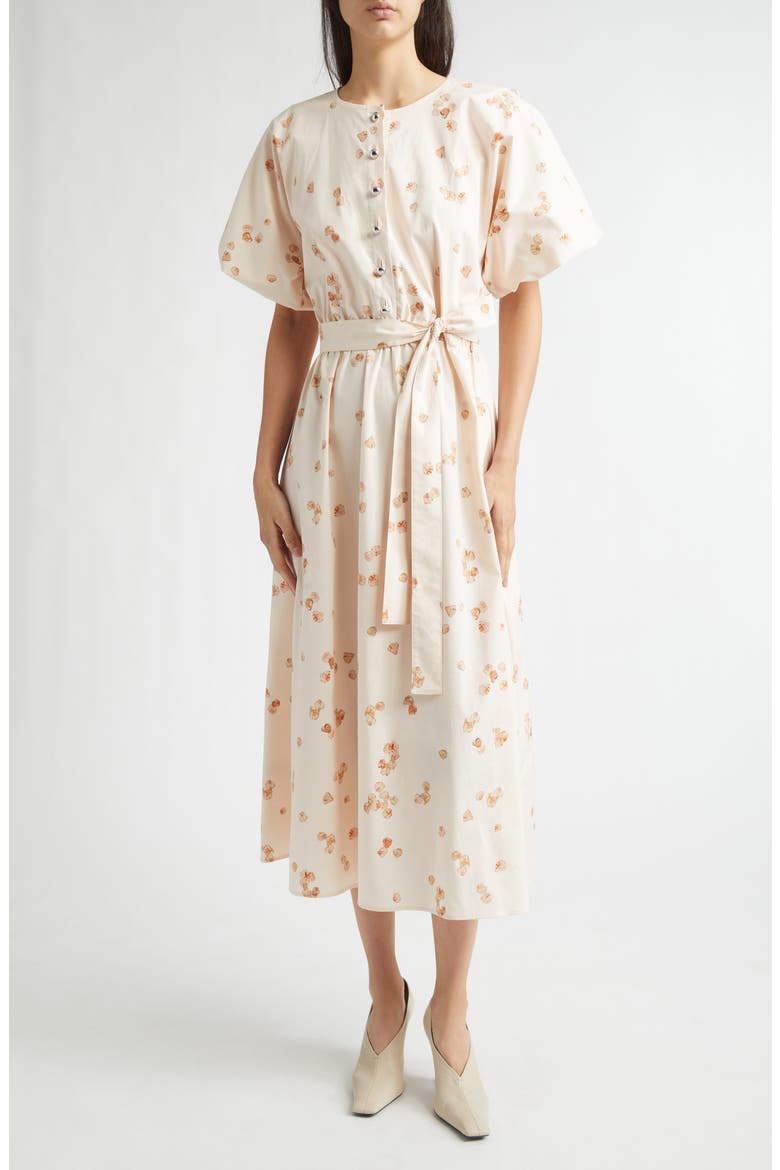 Paulina Petal Print Shirtdress, Main, color, 416689 PALE BLUSH AO PETALS