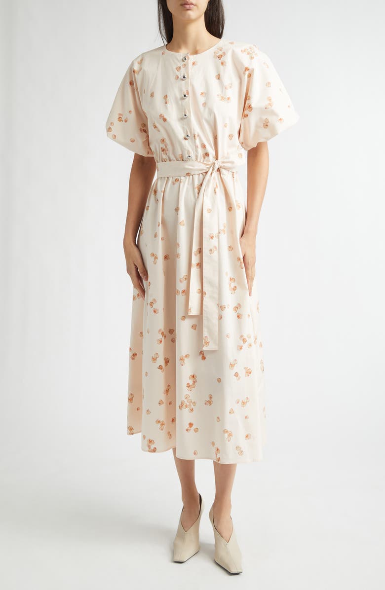 Altuzarra Paulina Petal Print Shirtdress, Main, color, 416689 Pale Blush Ao Petals