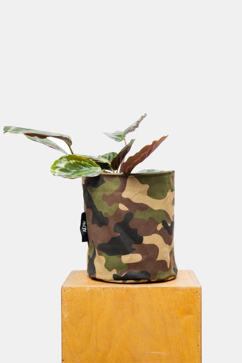 Waxed Camo Plant Pot Cover