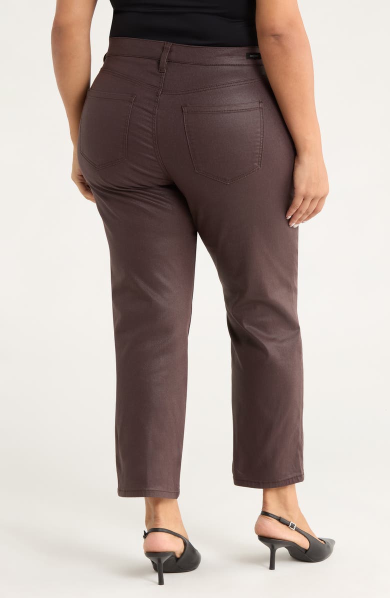 Liverpool Los Angeles Kennedy Coated High Waist Ankle Straight Leg Pants, Alternate, color, Raisin