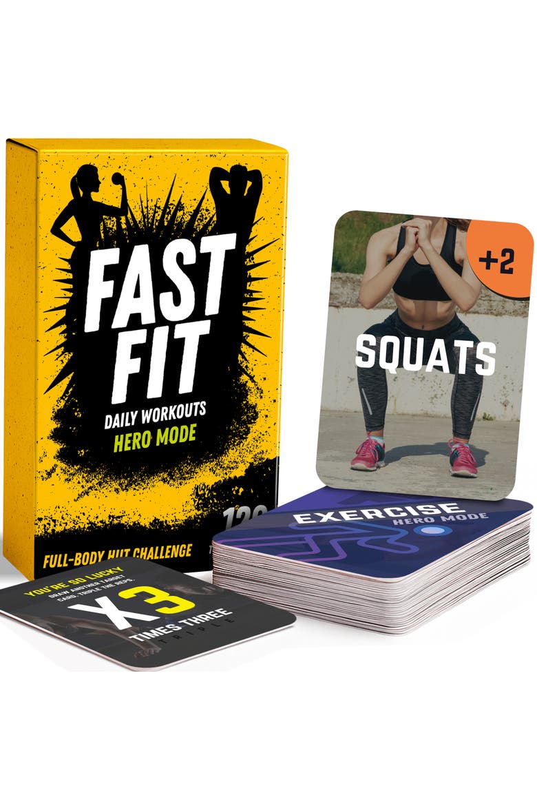 Fast Fit Workout Cards Set - Full Body Fitness Training Deck, Main, color, Hero