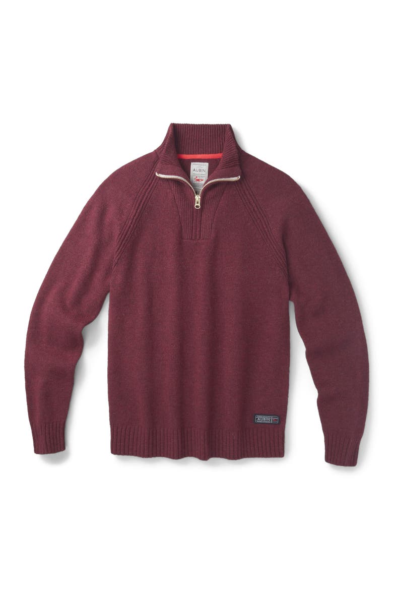 Pelham Zip Neck Sweater, Alternate, color, Port