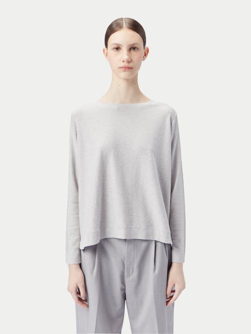 Gobi Mongolian Cashmere Boatneck Cotton Silk Cashmere Sweater In Wind Chime