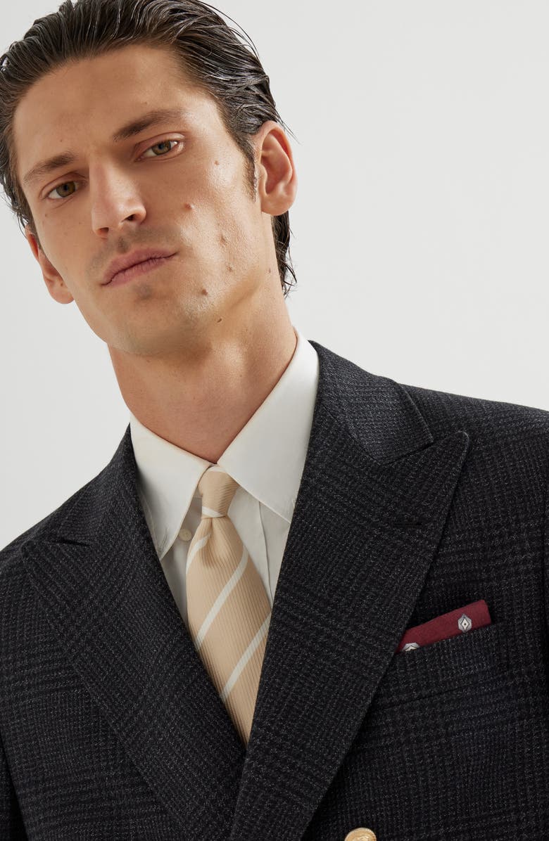 Brunello Cucinelli Striped silk necktie, Alternate, color, Sand