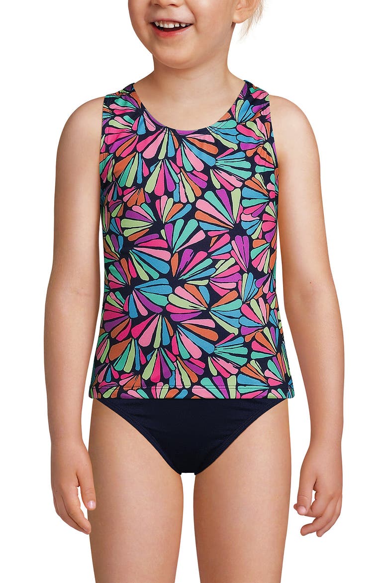 Girls Tankini Swimsuit Top, Main, color, Deep Sea Navy Fun Shells