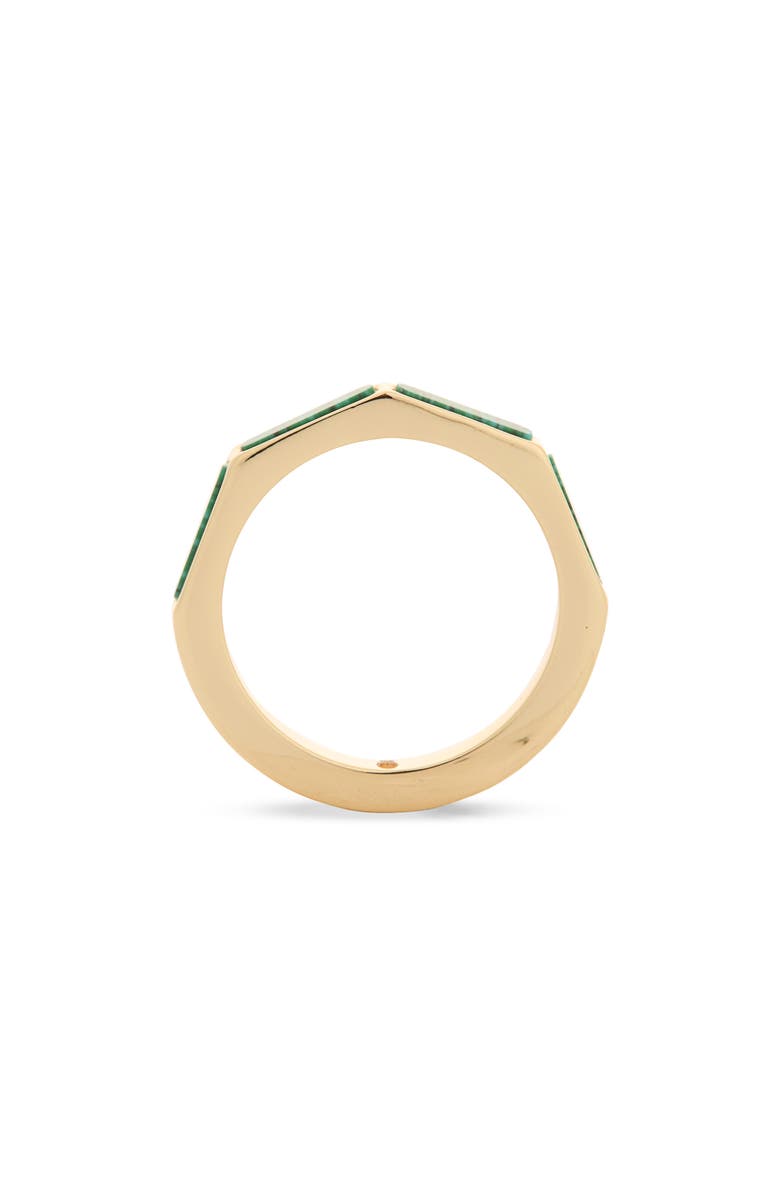 Covet Malachite Inlay Band Ring, Alternate, color, Green / Gold