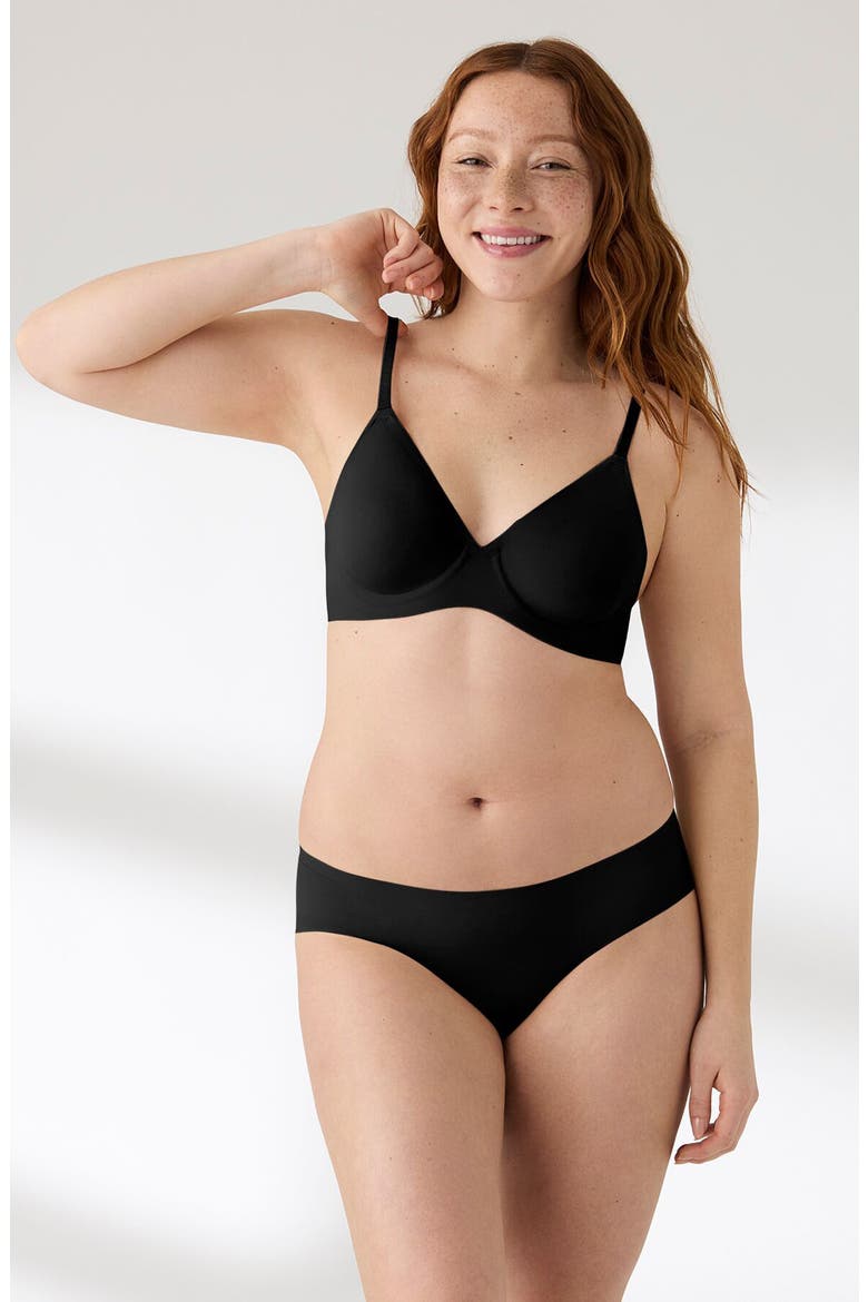 Comfort Underwire Bralette, Alternate, color, BLACK