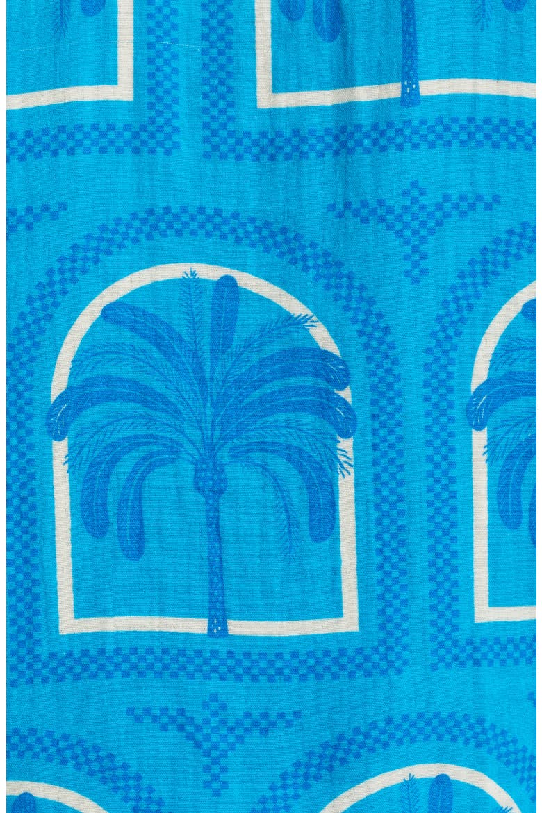 Print Cotton Short Pajamas, Alternate, color, RESORT PALMS