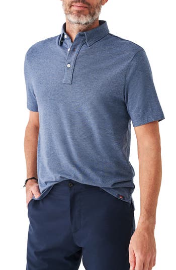 Faherty Movement Polo In Sea Navy Heather