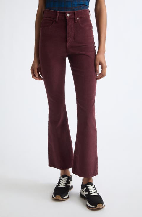 Carson High Waist Ankle Flare Corduroy Pants