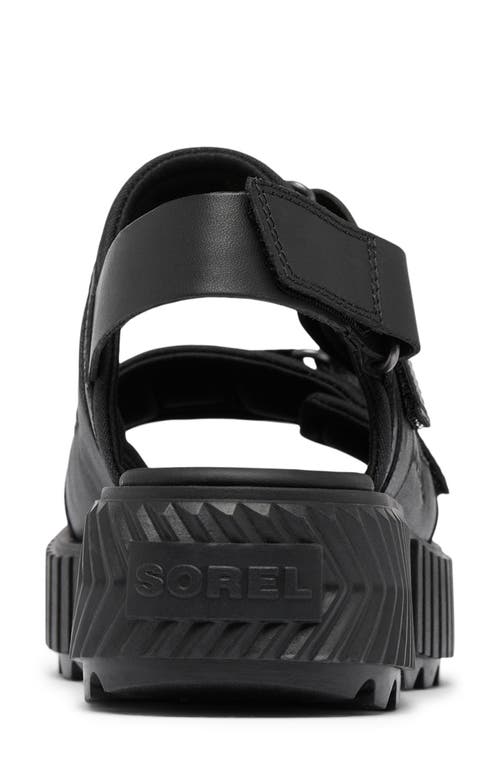 Sorel Ona Sporty Dual-grip Slingback Sandals In Black/black