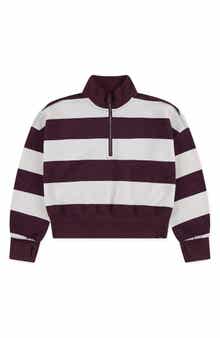 abercrombie kids Kids' Stripe Quarter Zip Sweatshirt