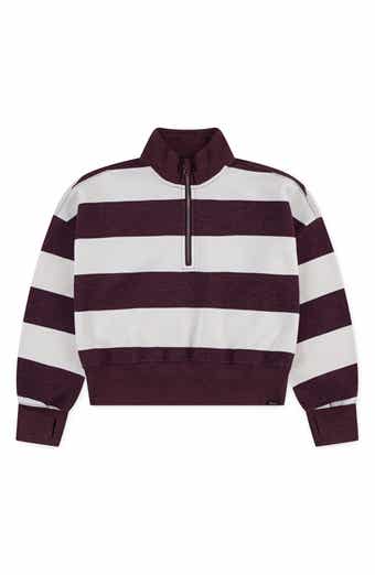 abercrombie kids Kids' Stripe Quarter Zip Sweatshirt