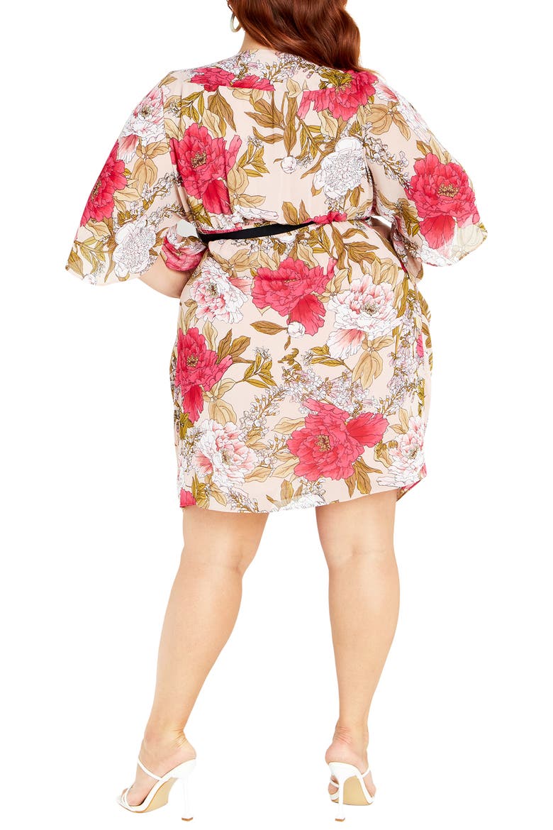 Frida Floral Faux Wrap Dress, Alternate, color, CHAMPAGNE WILD ROSE