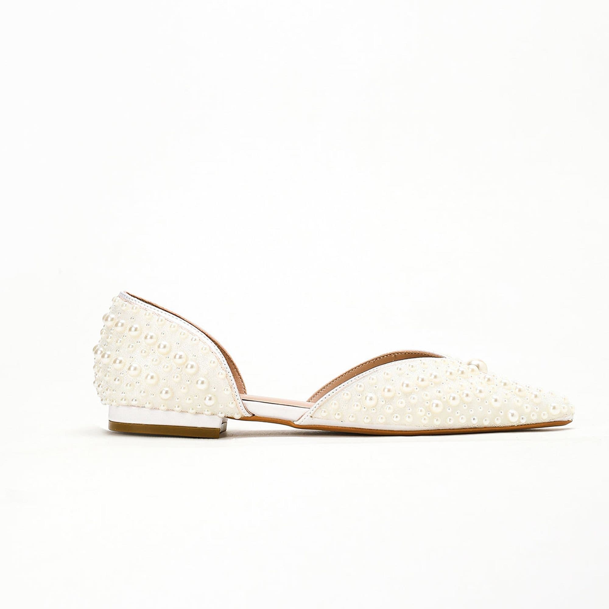 Sophia Pearl Flat, Alternate, color, White