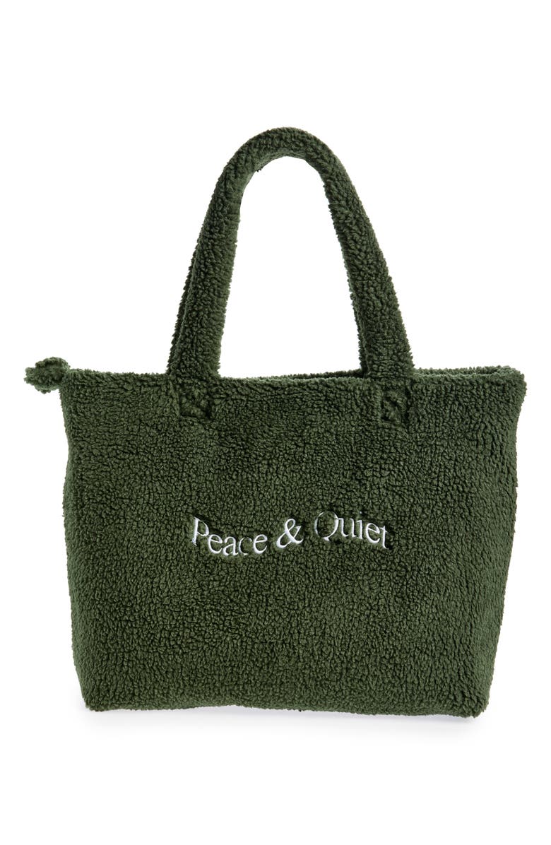 Museum of Peace & Quiet Logo Faux Shearling Tote, Main, color,