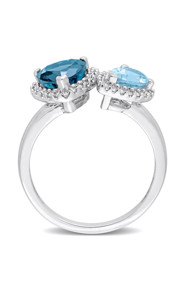 Julianna B. Topaz & Diamond Heart 2-Stone Ring 14k, Alternate, color, Topaz