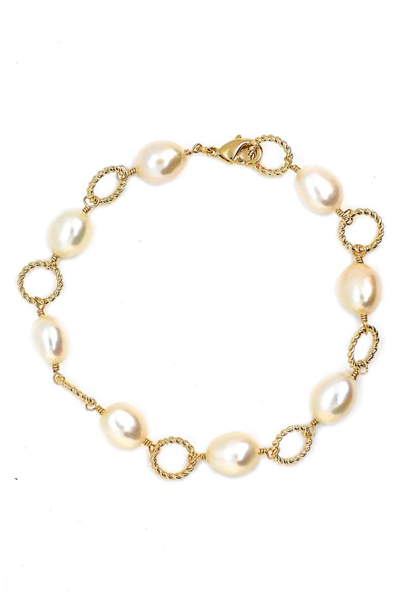 LA MENO Friendliness Baroque Pearl Bracelet, Main, color, 