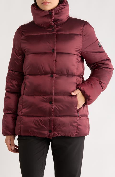 Water Resistant Snap Front Puffer Jacket