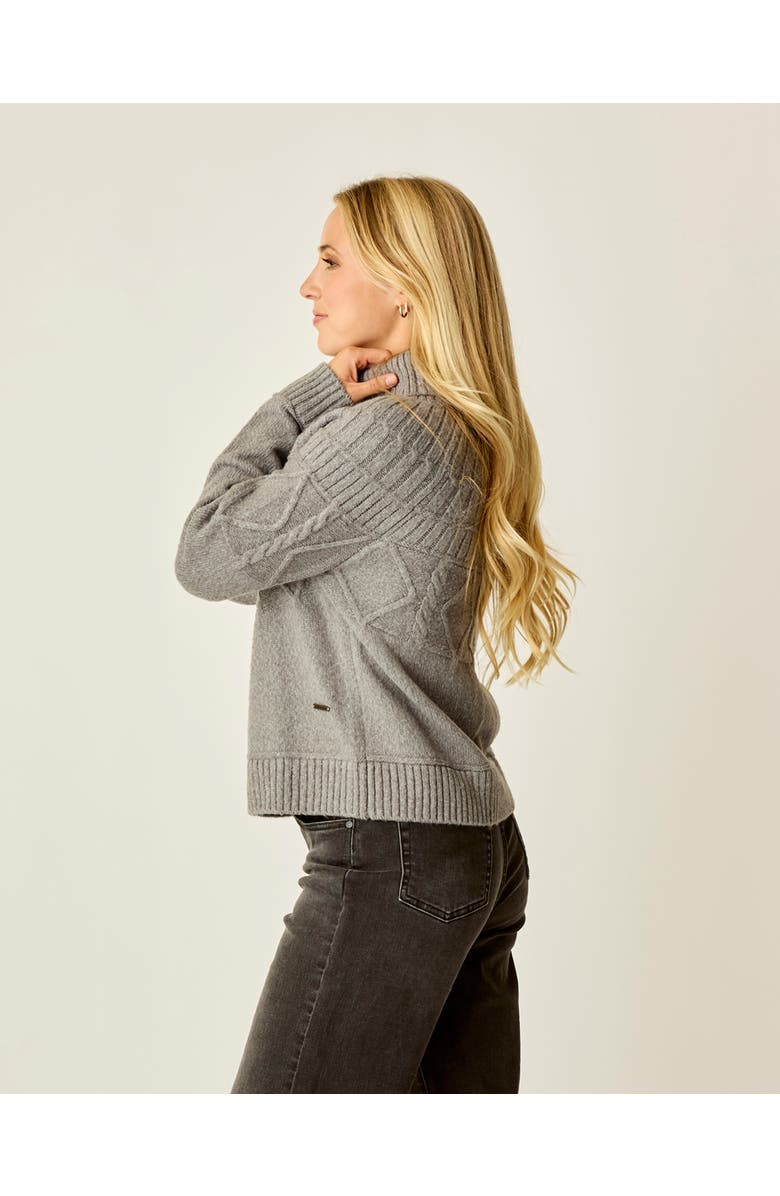 Carve Designs Neve Cable Turtleneck, Alternate, color, Pewter Heather